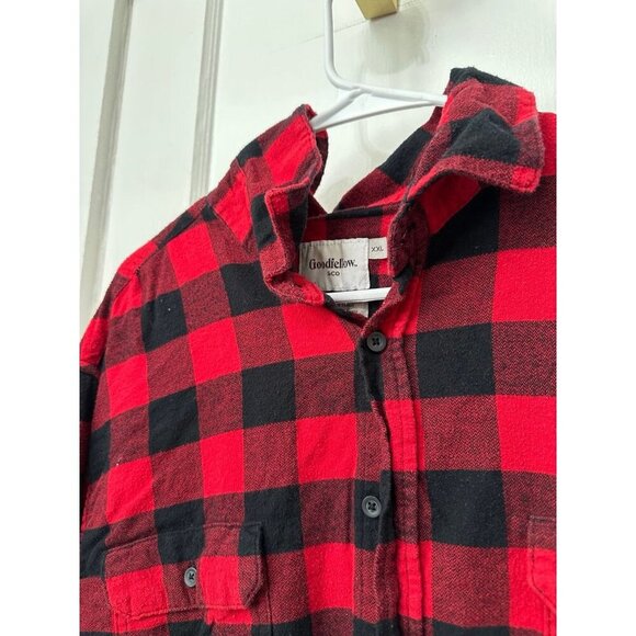 Goodfellow men’s size 2X – large, red and black plaid shirt - Picture 4 of 8